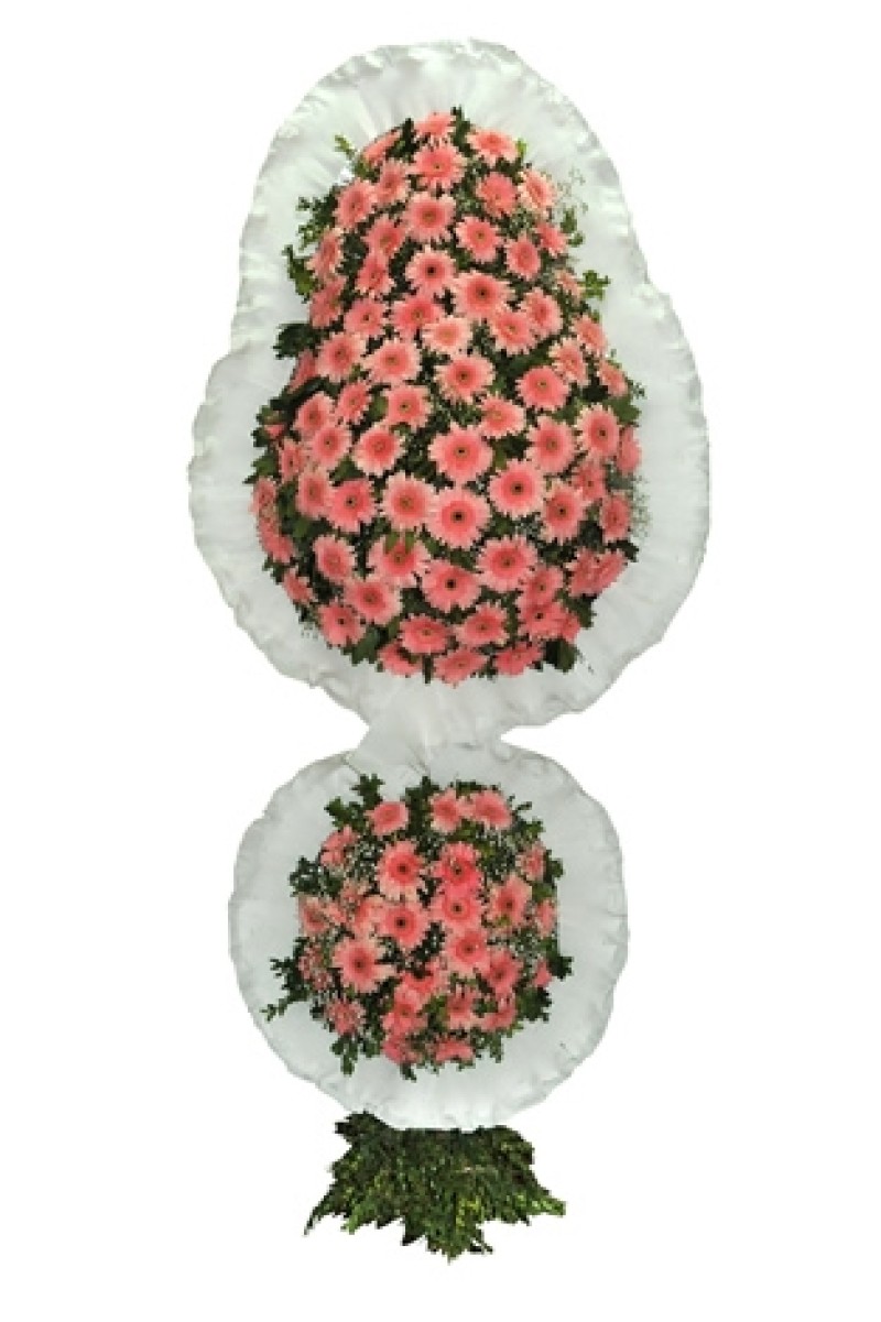ÇİFT KATLI PEMBE ÇELENK