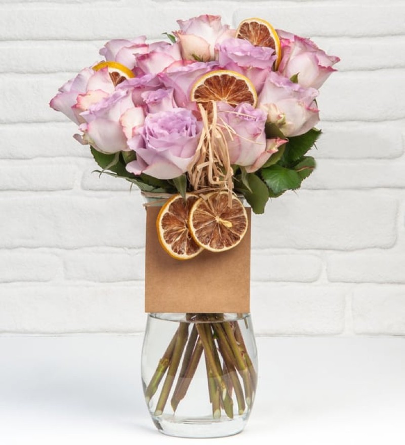 lila güller 12 adet