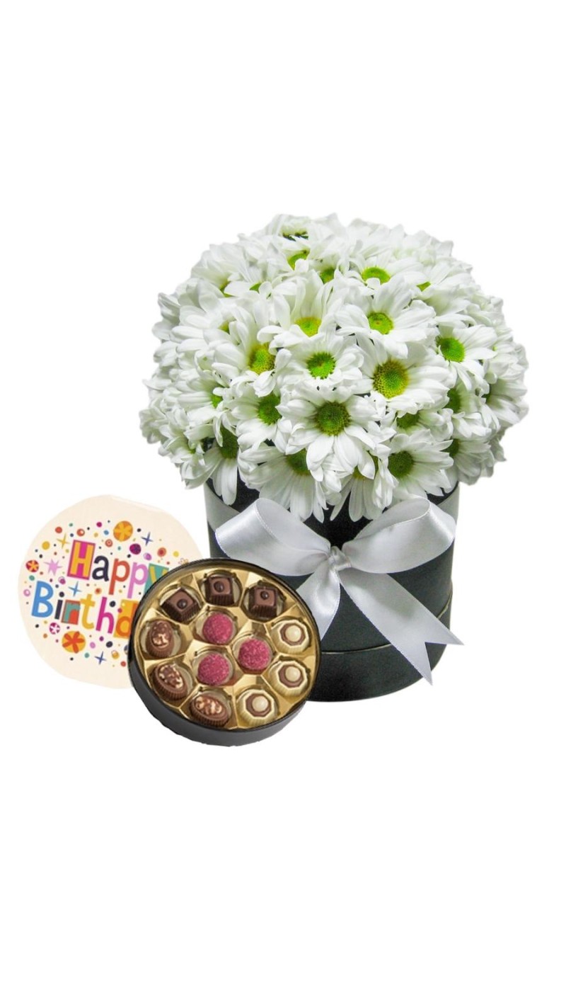 Kutuda Papatyalar & Doğum Günü Temalı Çikolata